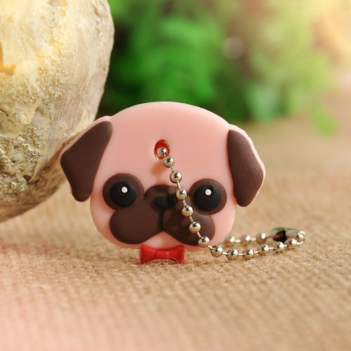 Silicone Pug Keychain Charm