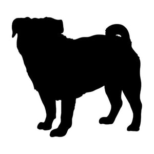 "Pug Silhouette" Waterproof Vinyl Car Sticker