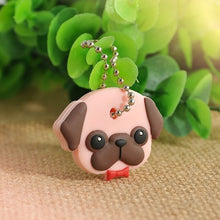 Load image into Gallery viewer, Silicone Pug Keychain Charm