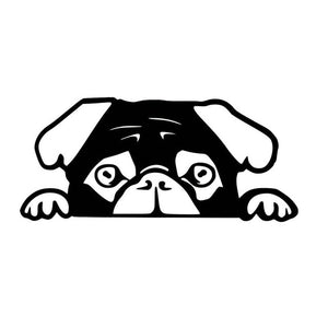 "Peeking Pug" Vinyl Car Sticker