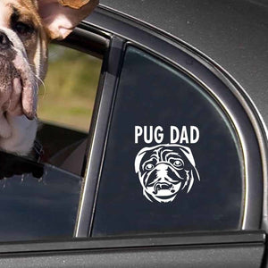 "Pug Dad" Waterproof Vinyl Car Sticker