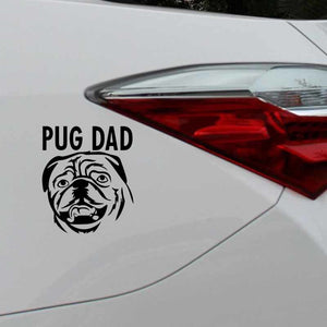 "Pug Dad" Waterproof Vinyl Car Sticker