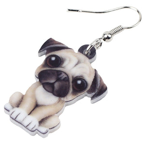 Pug Acrylic Earrings