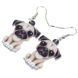 Pug Acrylic Earrings