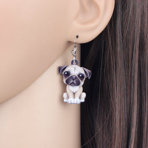 Pug Acrylic Earrings