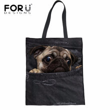 Load image into Gallery viewer, &quot;Pug Pocket&quot; Pug Grocery Bag