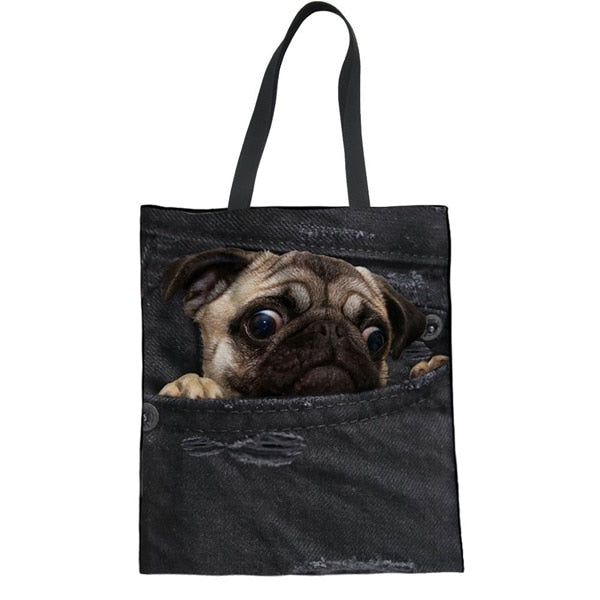 【新品未使用】DOGEAR TOTEBAG ISSUGI 仙人掌 Mr.PUG Canvas Bag Printing Pug | Canvas Bag Print Pug | Pug Printed