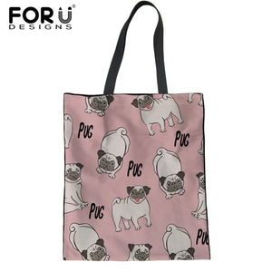 "Pug Love" Pug Tote Bags