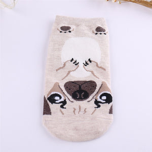 Women's Knit Pug Ankle Socks