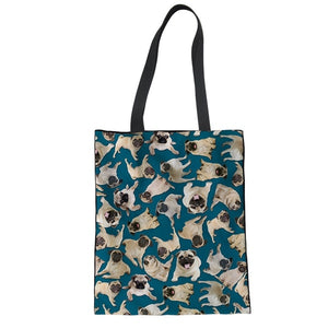 "Pug Patterns" Pug Reusable Bags