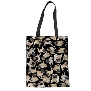 "Pug Patterns" Pug Reusable Bags