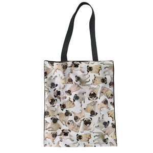 "Pug Patterns" Pug Reusable Bags